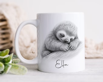 Personalised Sloth Mug, Sloth Gift, Birthday gift for sloth lover