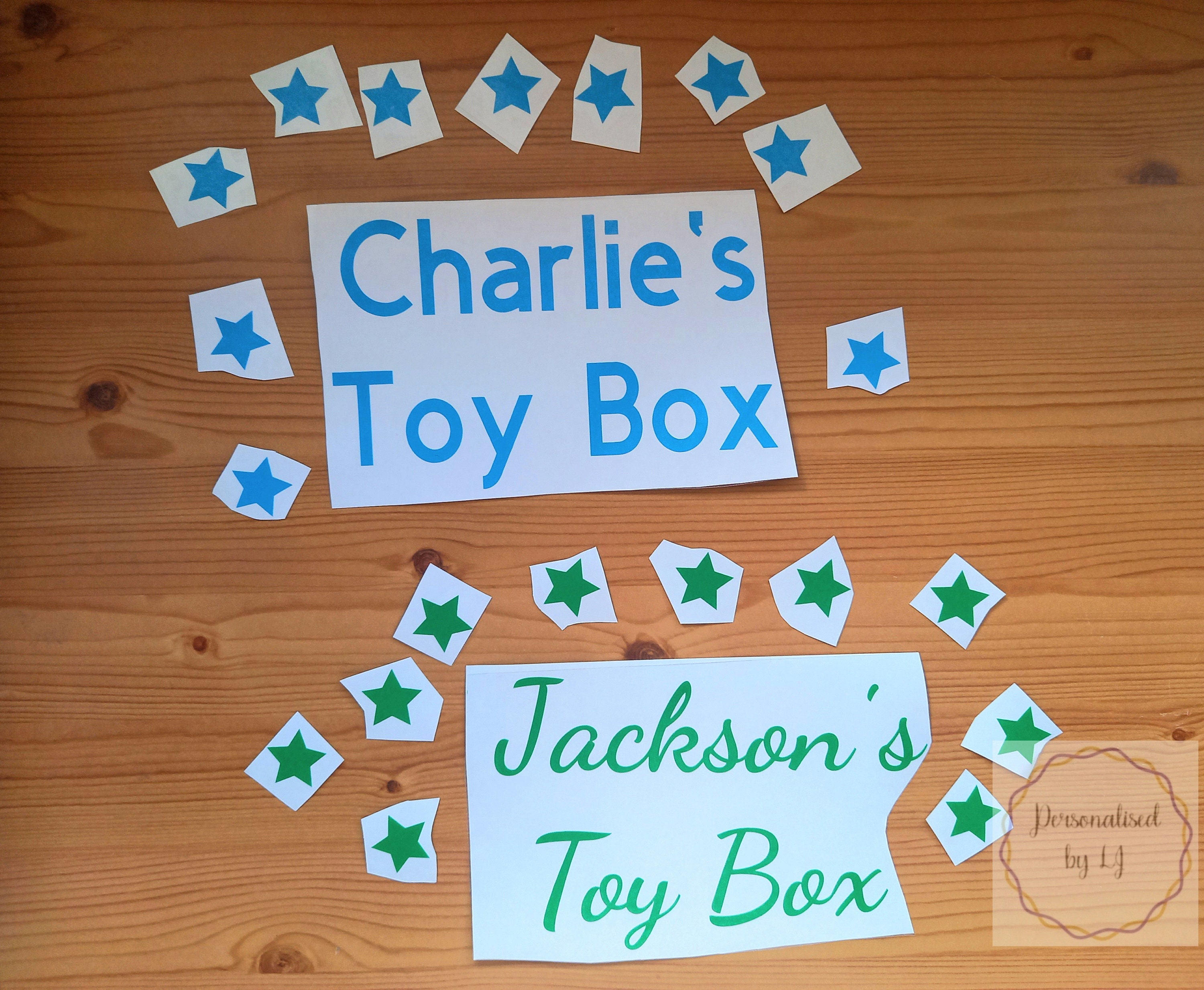 Personalised toy box vinyl decal sticker with 10 stars Etsy