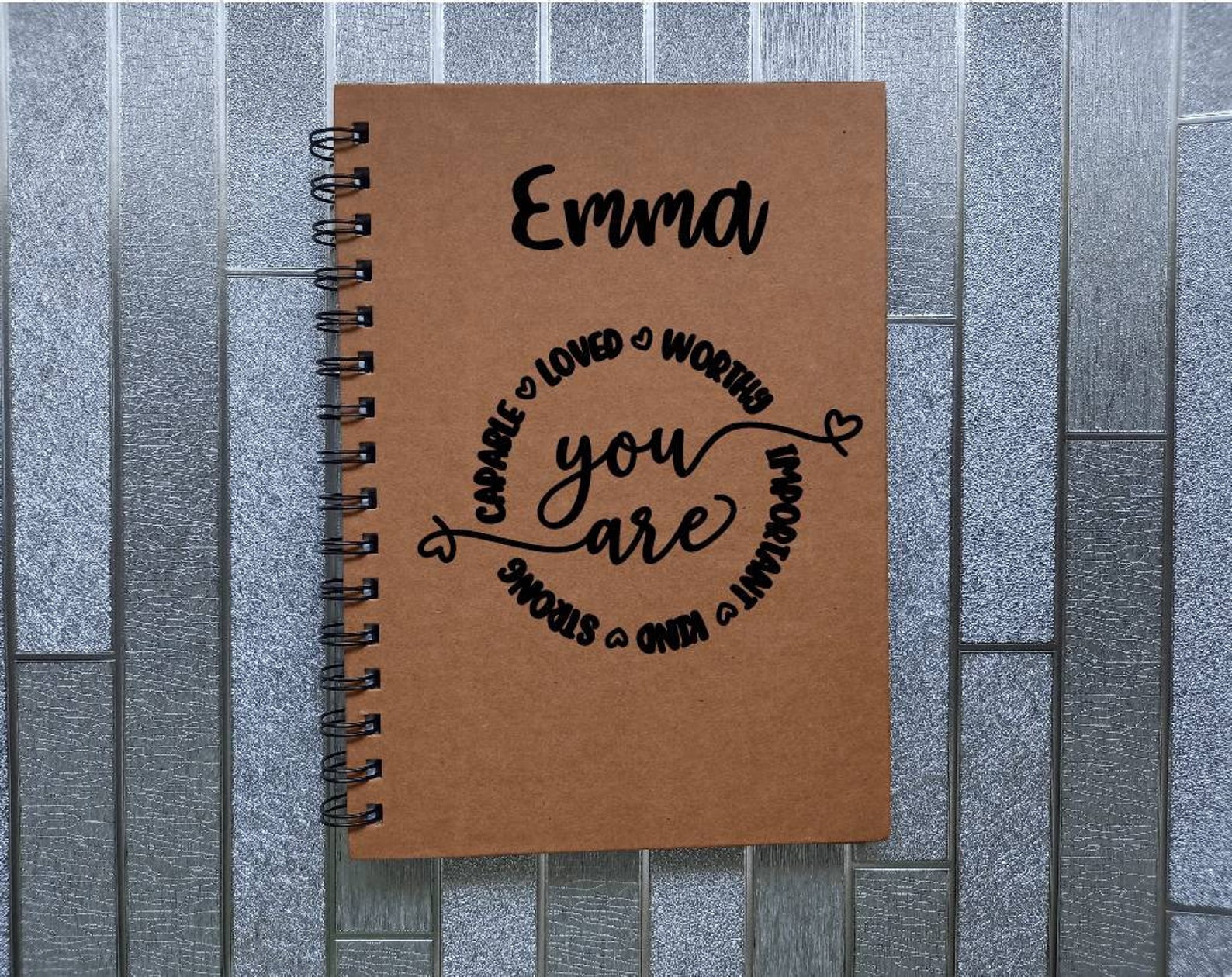 Personalised A5 notebook positive quote notebook lined Etsy