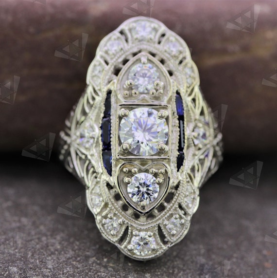 1920S Vintage Long Engagement Ring Cocktail Ring Art Deco - Etsy