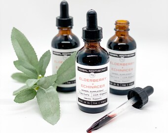 Organic Elderberry + Echinacea Tincture | Immune Boosting Tincture | Herbal Immune Booster |