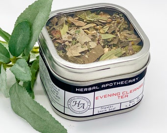 Best Organic Cleanse Tea | Evening Cleanse Tea | Herbal Cleanse Tea | Handcrafted Tea | Loose Leaf Cleanse Tea | Detox Tea | Tin Tea | Gift
