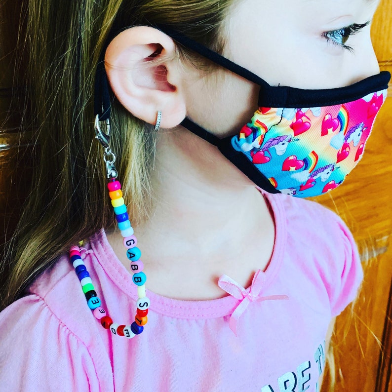 Kids Lanyards Face Mask Holder Beaded Lanyard Childrens Etsy