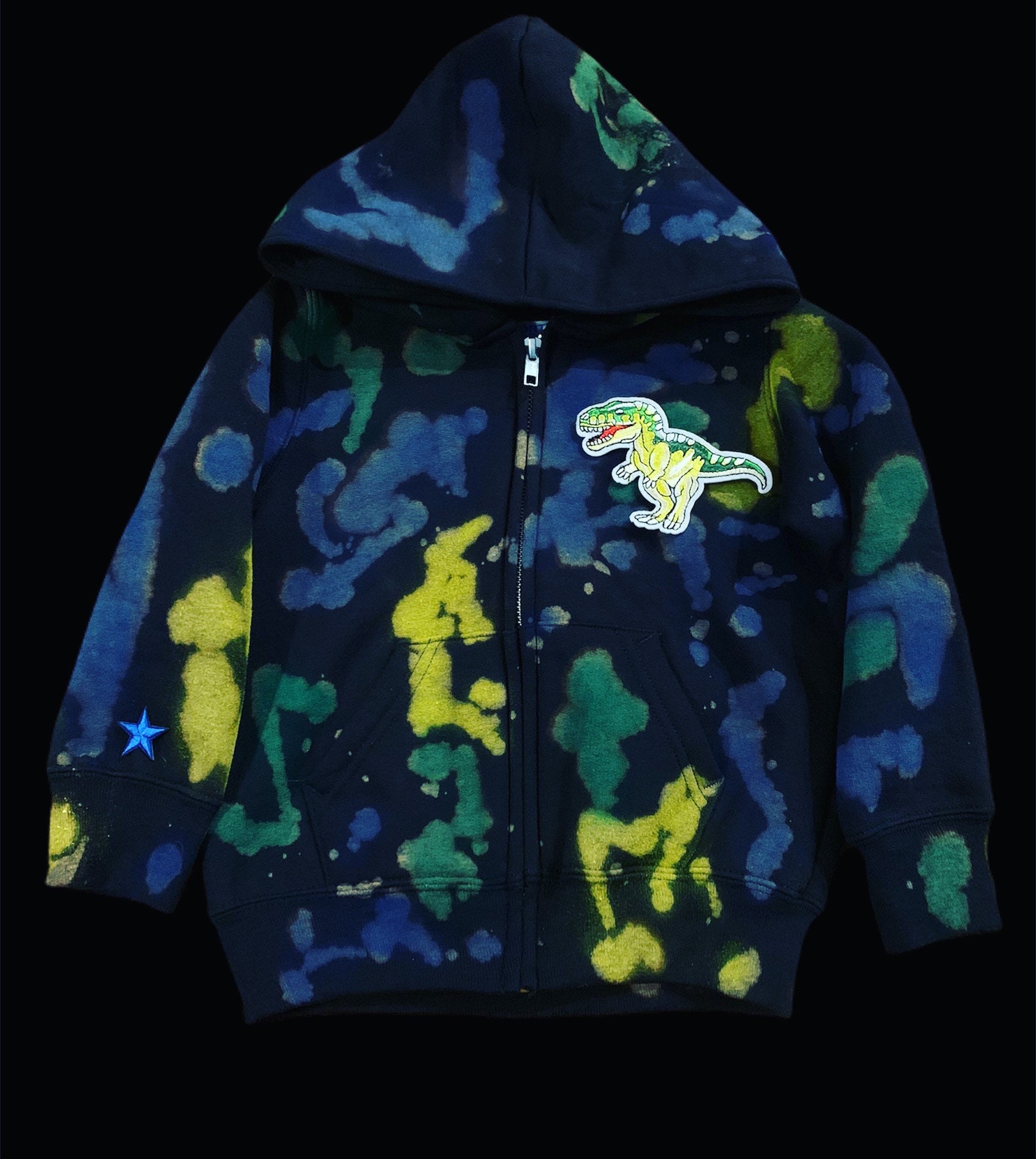 Bleached Black Zip Up Hoodie Kids Sweatshirts Graffiti Etsy