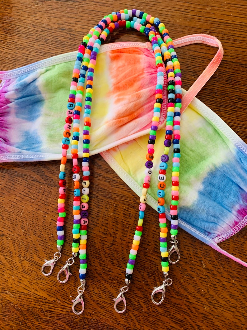 Kids Lanyards Face Mask Holder Beaded Lanyard Childrens Etsy