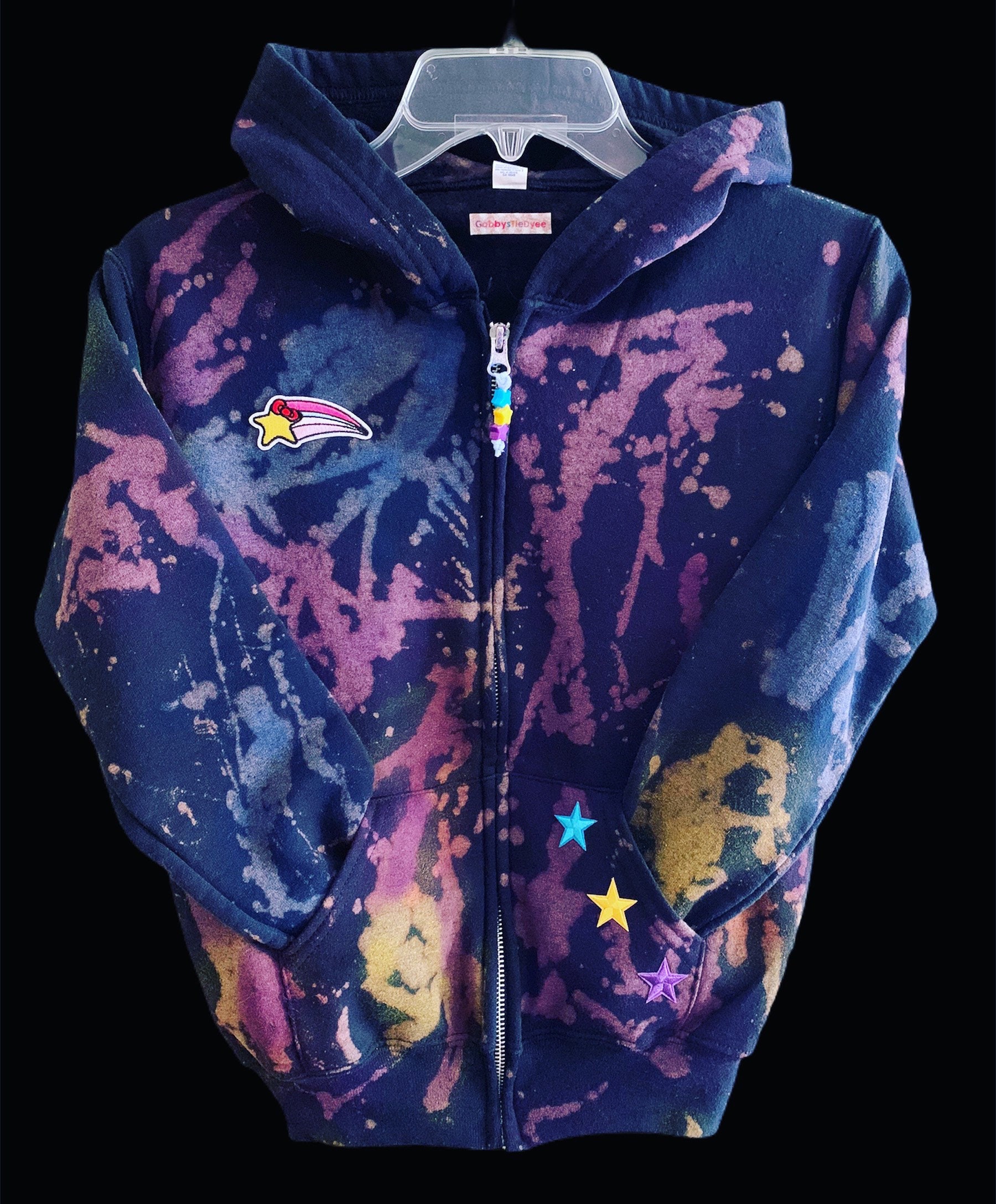 Bleached Black Zip Up Hoodie Kids Sweatshirts Graffiti Etsy