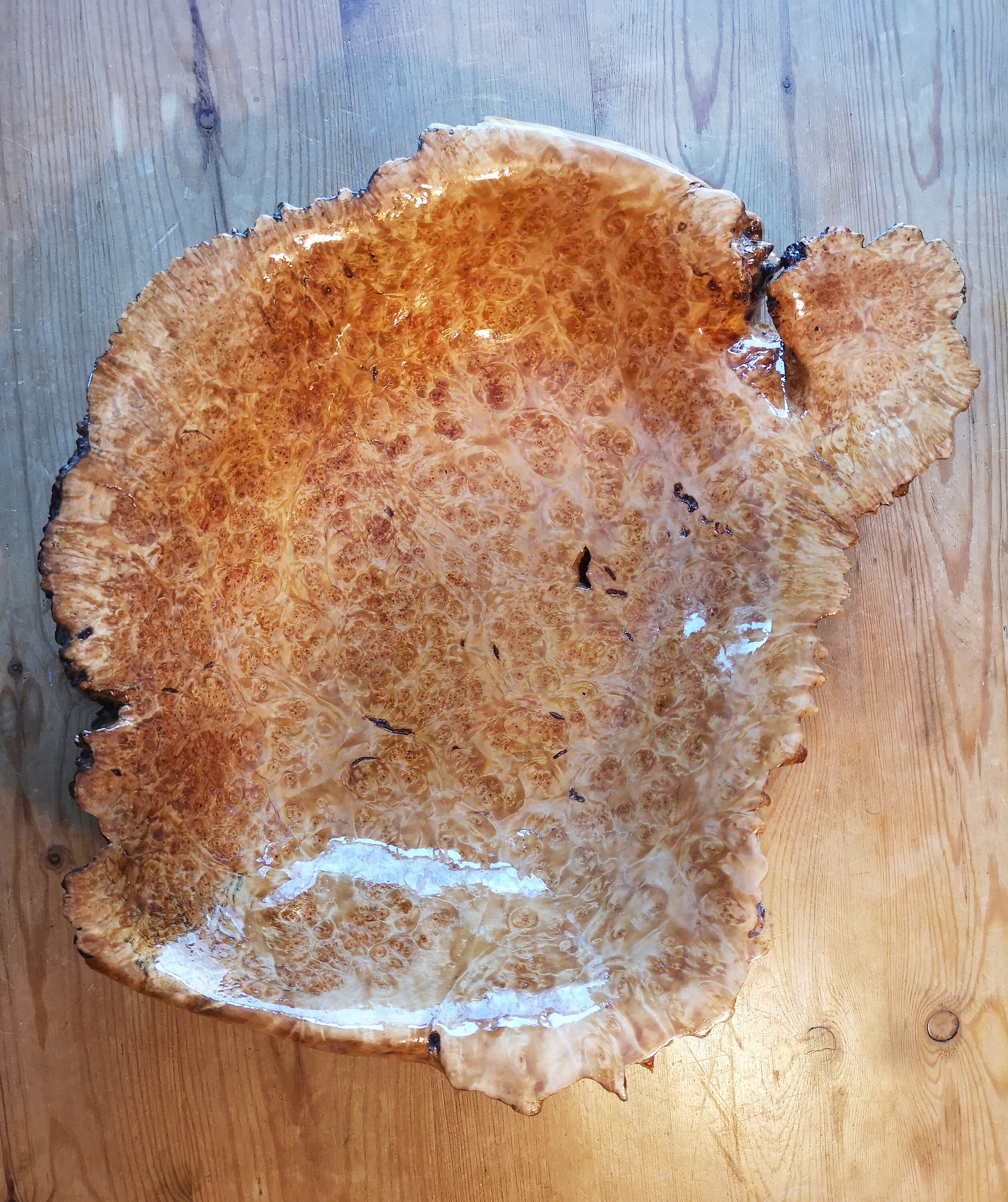 Burr Silver Birch wood turned ornamental bowl Etsy