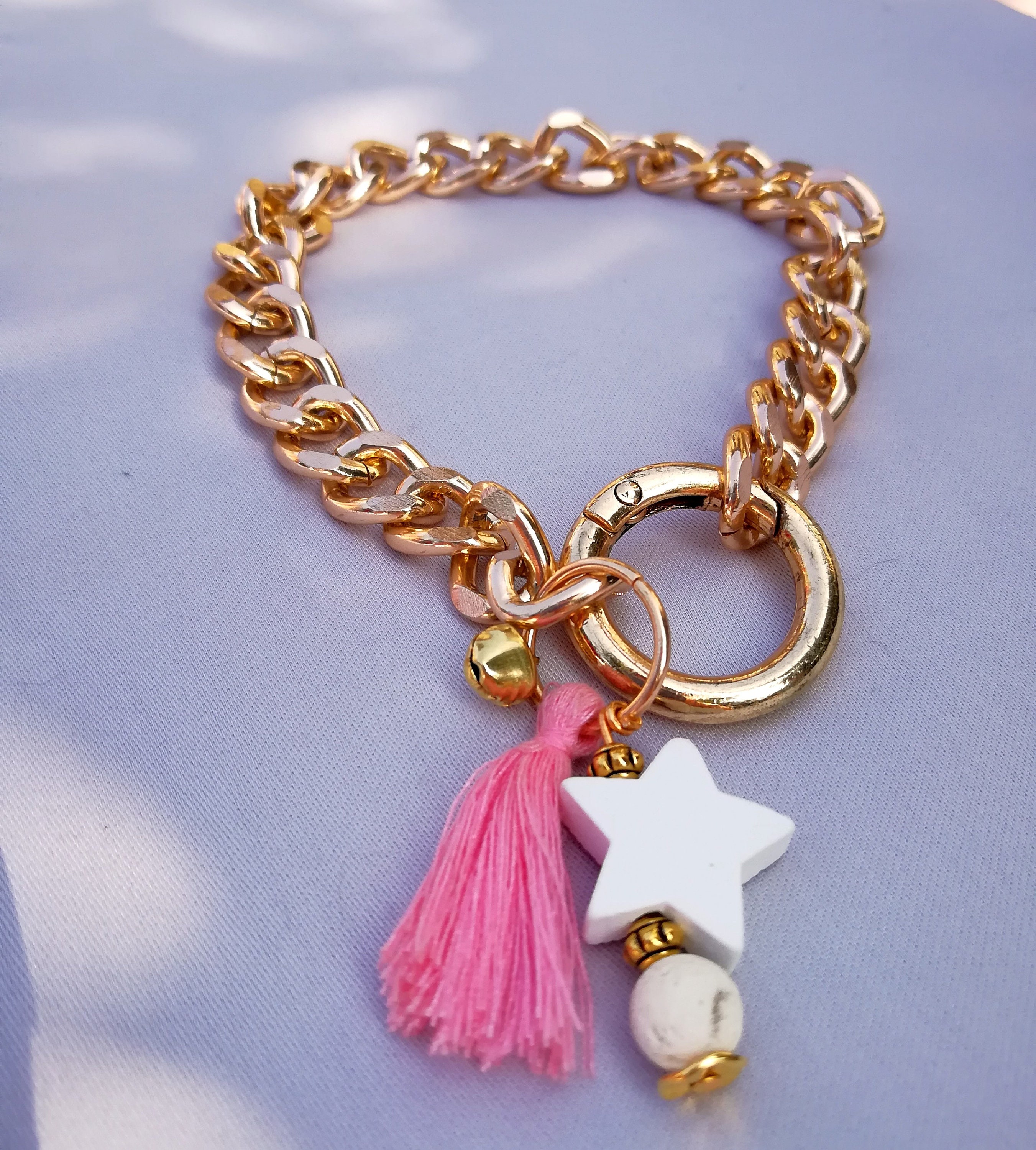 Chain cat collar white star collar. gemstone kitten play Etsy