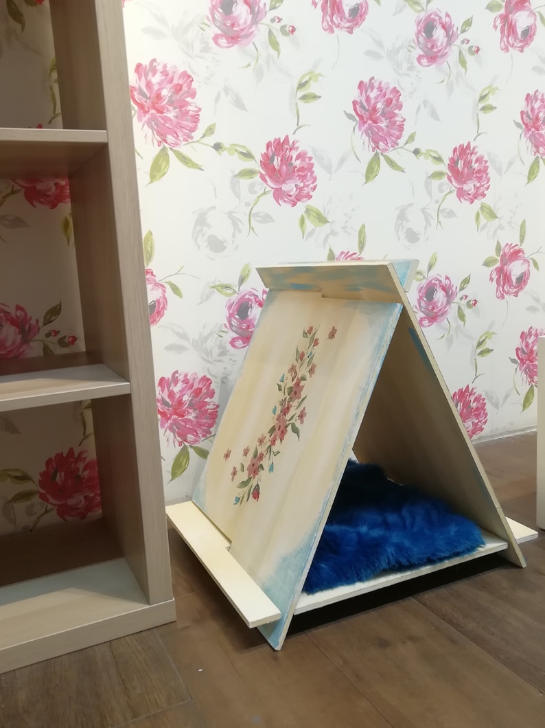 modern cat furniture small dog furniture wooden teepee cat cave cat bed hand painted wooden house for pets house for pets