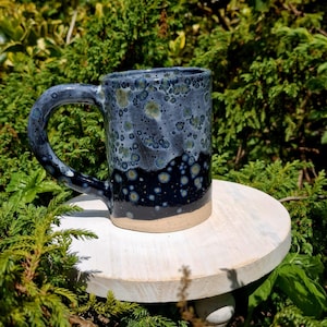 Huge handmade ceramic mug, Night Moth, Large pottery approx 450ml mug, Large pottery coffee mug, Large ceramic tea mug, Coffee lovers gift,
