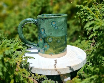 Huge handmade ceramic mug, Olive Float, Large pottery approx 450ml mug, Large pottery coffee mug, Large ceramic tea mug, Coffee lovers gift,