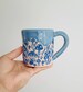 Blue Mushrooms Mug, Ceramic Mug, Stoneware Mug, Handmade Mug, Blue Mushrooms Handmade Mug 