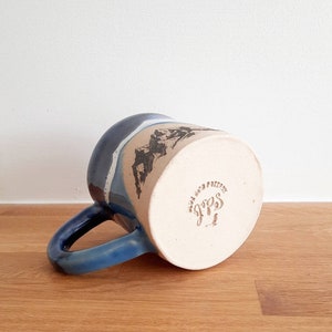 Blue Handmade Mountains Design mug, Handmade mug, Ceramic mug, Stoneware Ceramic Mug, Tea Mug, Coffee Mug, Gift for him, Gift for her, image 7