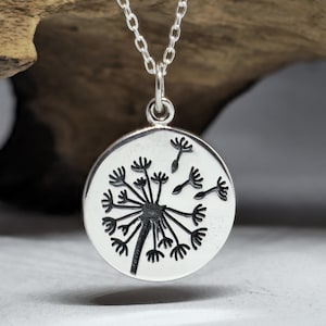 Collana con ciondolo a forma di dente di leone, catena di regolazione da 22", argento sterling 925, resilienza, speranza e rinnovamento, gioielli etnici, boho e inscatolati