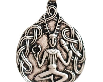 Hern Cernunnos Necklace Pendant Pan Herne the Hunter Pagan God Heathen Gundestrup Effergy Pagan Wiccan Druid (lg2-bn30)