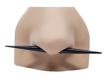 Spike Septum Bar Medium Dubbelkon 70 mm Piercing Svart Kirurgiskt Stål Kroppssmycke