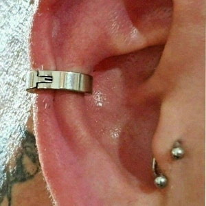 Ear Cuff Steel Edgy Hinged Cuff Steel Hoop Lip Orbital 316L Steel Gothic Cuff Punk Bohemian Clip On Plain Band Jewellery Jewelry (Bn3)