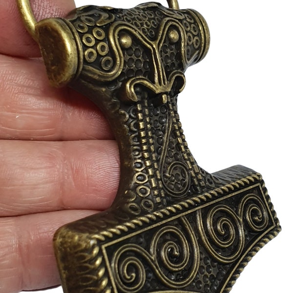 Thors Hammer Mjolnir Belt Buckle Viking Celtic Raven Skane Metal Bronzed Buckle Only Bronzed Alloy Takes A 40mm Belt (bn36)