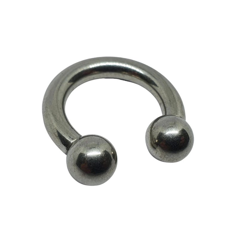 Prince Albert CBB Horseshoe 6 Gauge 4mm 25mm 8mm Balls 316L Steel Body Jewellery image 11