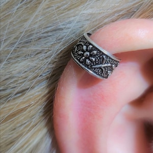 Flower Ear Cuff Earring Daisy 925 Sterling Silver Floral Ear Cuff Boho Hippie Helix Orbital Cartilage Earring Clip On Jewellery (bxs4L4)