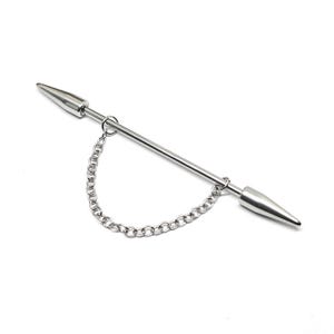 Spike Scaffold Bar Industrial Piercing Chain Surgical Steel Gothic Punk Jewellery 14G bild 10