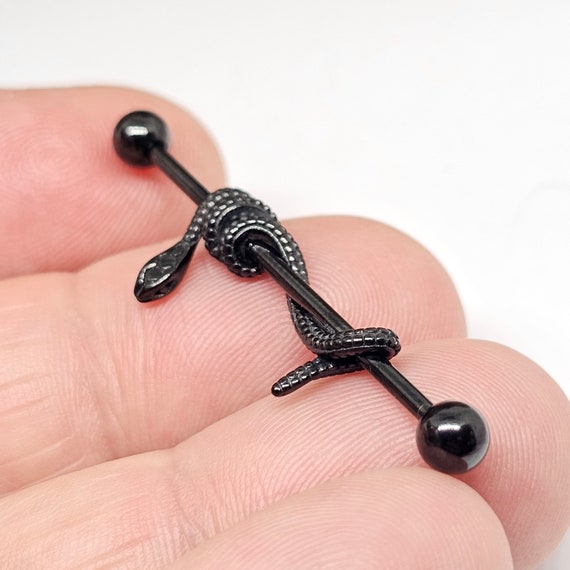 Black Snake Scaffold Piercing 14g (1.6 Mm) Industrial Black Snake Scaffold Piercing 14g (1.6 Mm) Industrial