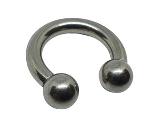 Prince Albert CBB Piercing Hufeisen Heavy Gauge BCR 28mm 6g (4mm) 8mm Schraubkugel Verschluss Ring 316L PA Prince Albert Ohrring (Draw3)