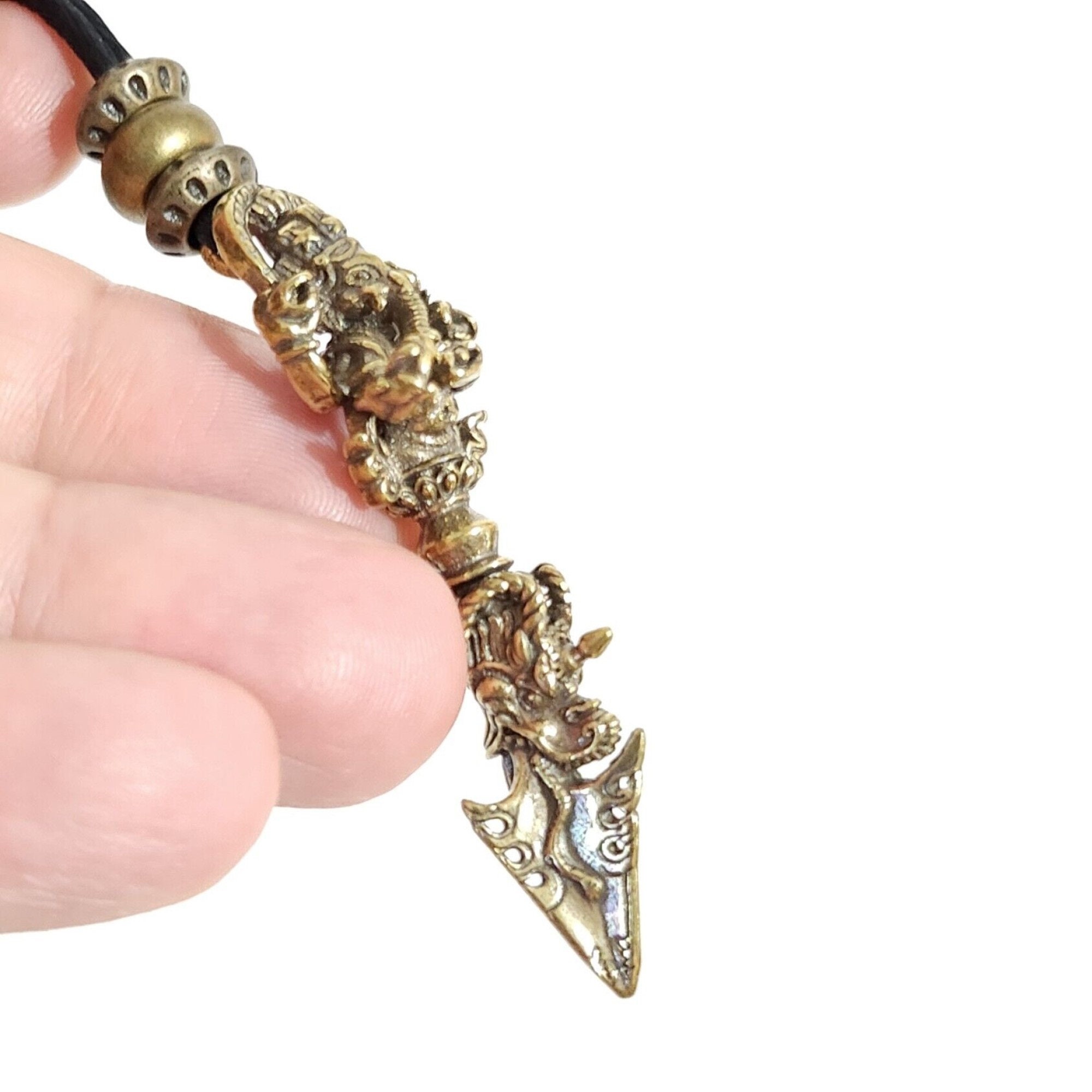 Ganesh Phurba Bronze Pendant Vajra Dorje Necklace Stake Protection
