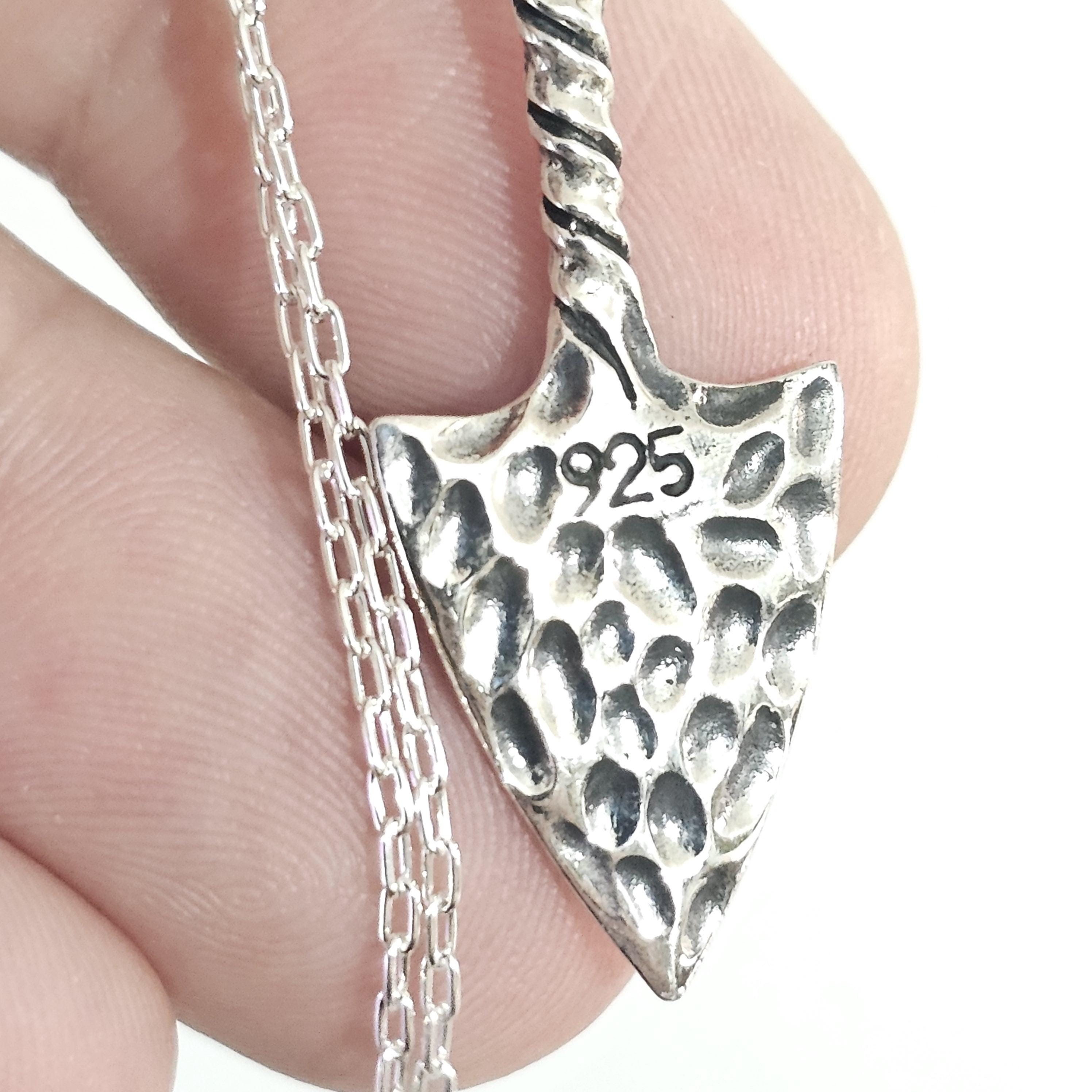 WithLoveSilver 925 Sterling Silver Norse Viking Spear Pendant With Valknut & Runes - Includes Velvet Pouch - View #5