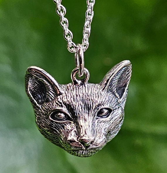Collana Donna Gatto Collana Con Ciondolo Gatto In Argento Sterling - Catena A Maglie Cubo 18 Pollici, Perfetta Come Regalo Argento 925 Anello