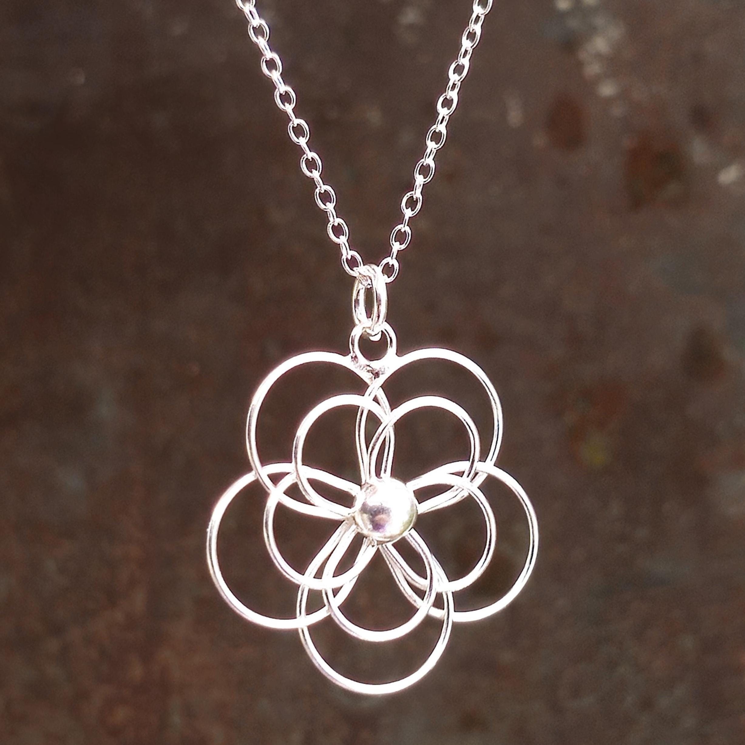 ★MIDNIGHT MOMENT.★ floral chian necklace slver CZ Flower Necklace/ 925 Sterling Silver Cubic Zirconia