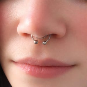 Fake Nasenpiercing Hufeisen Clip On Ball Ring Nachahmung Kreis Septum Schmuck - Farbwahl