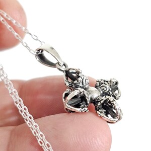 925 Sterling Silber Vajra Dorje Anhänger - Buddhistischer Charm Für Halskette