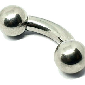 Prince Albert Curved Bar Piercing 4g (5mm) Prince Albert Large Gauge 10mm Ball Earring Heavy Piercing 316L Surgical Steel (Cdwb1)
