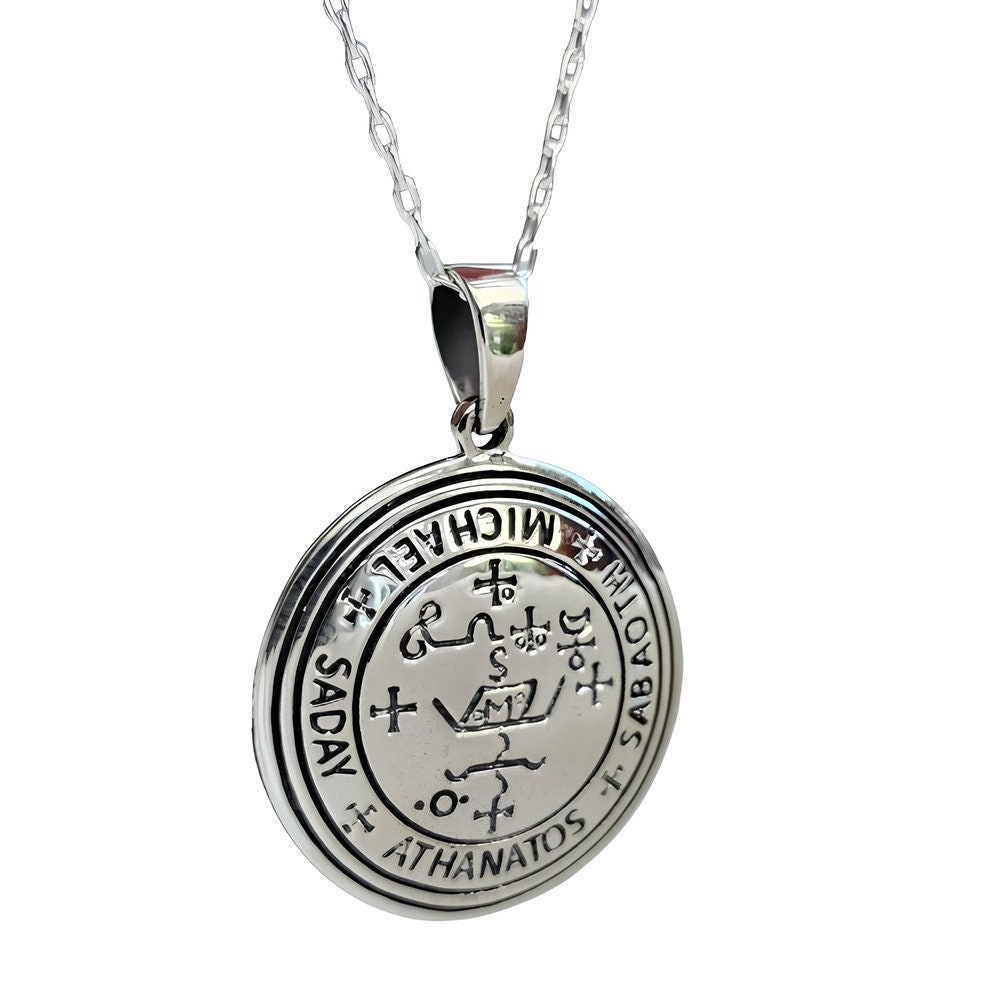 【BLACKPURPLE】23FW★ [silver925] Signity Symbol Necklace Archangel St Michael Pendant 925 Sterling Silver Sigil