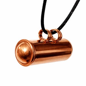 Copper Locket Pendant Necklace Vial Keepsake 30mm x 12mm Taweez Cord Jewellery & Boxed