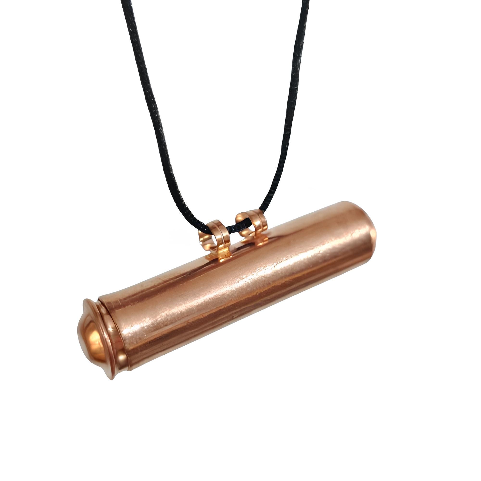 Copper Locket Pendant Necklace Vial Pure Copper Chandi