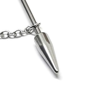 Spike Scaffold Bar Industrial Piercing Chain Surgical Steel Gothic Punk Jewellery 14G bild 6