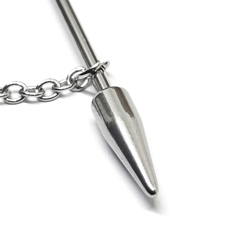 Spike Scaffold Bar Industrial Piercing Chain Surgical Steel Gothic Punk Jewellery 14G bild 6