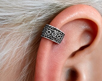 Wikinger-Odin-Ohrklemme aus Sterlingsilber, nordischer heidnischer Schmuck, verstellbar, nicht für Ohrlöcher geeignet