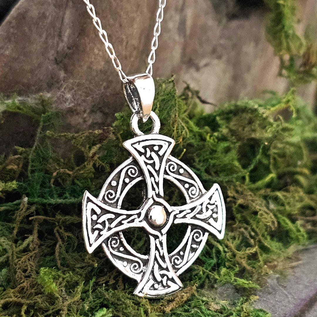 Irish Celtic Cross Pendant 925 Sterling Silver Pendant 20" Chain ...