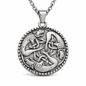 Kells Cat Pendant Triple Cats Trinity Celtic Knotwork Symbolic Spiritual Jewellery & Boxed