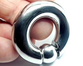 Prince Albert Piercing Easy Fit 43mm Diameter X Large Heavy Gauge BCR 12mm Thick 0000g CBR 14mm Ball Closure Ring 316L PA Jewellrey (Bn86)