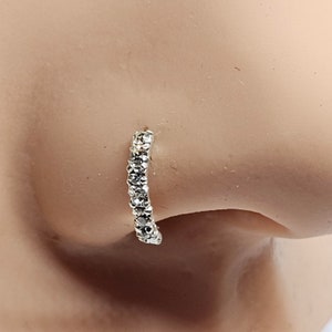 以下が含まれることがあります： クリアなラインストーンが並んだシルバーの鼻のリング