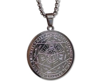 Angelic Sigil Necklace Stainless Steel Archangel Talisman Protection Pendant Kabbalah Spiritual Jewelry Gift Sacred