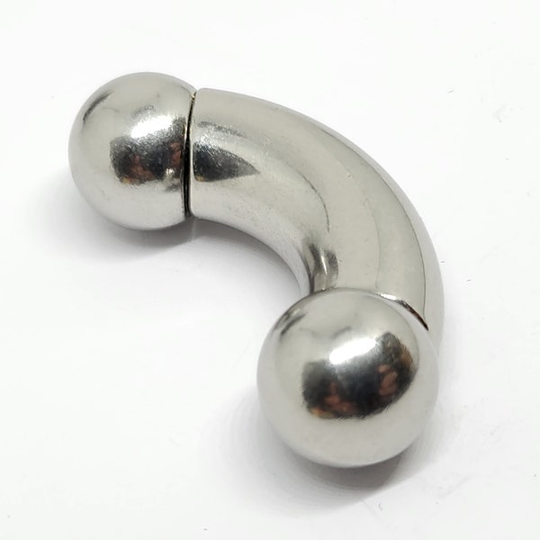 Curved Bar 00g (10mm) Prince Albert 38mm Large Gauge 12mm Ball Earring Heavy Piercing 316L Surgical Banana Bar Steel Body Jewellery (DrwWb1)