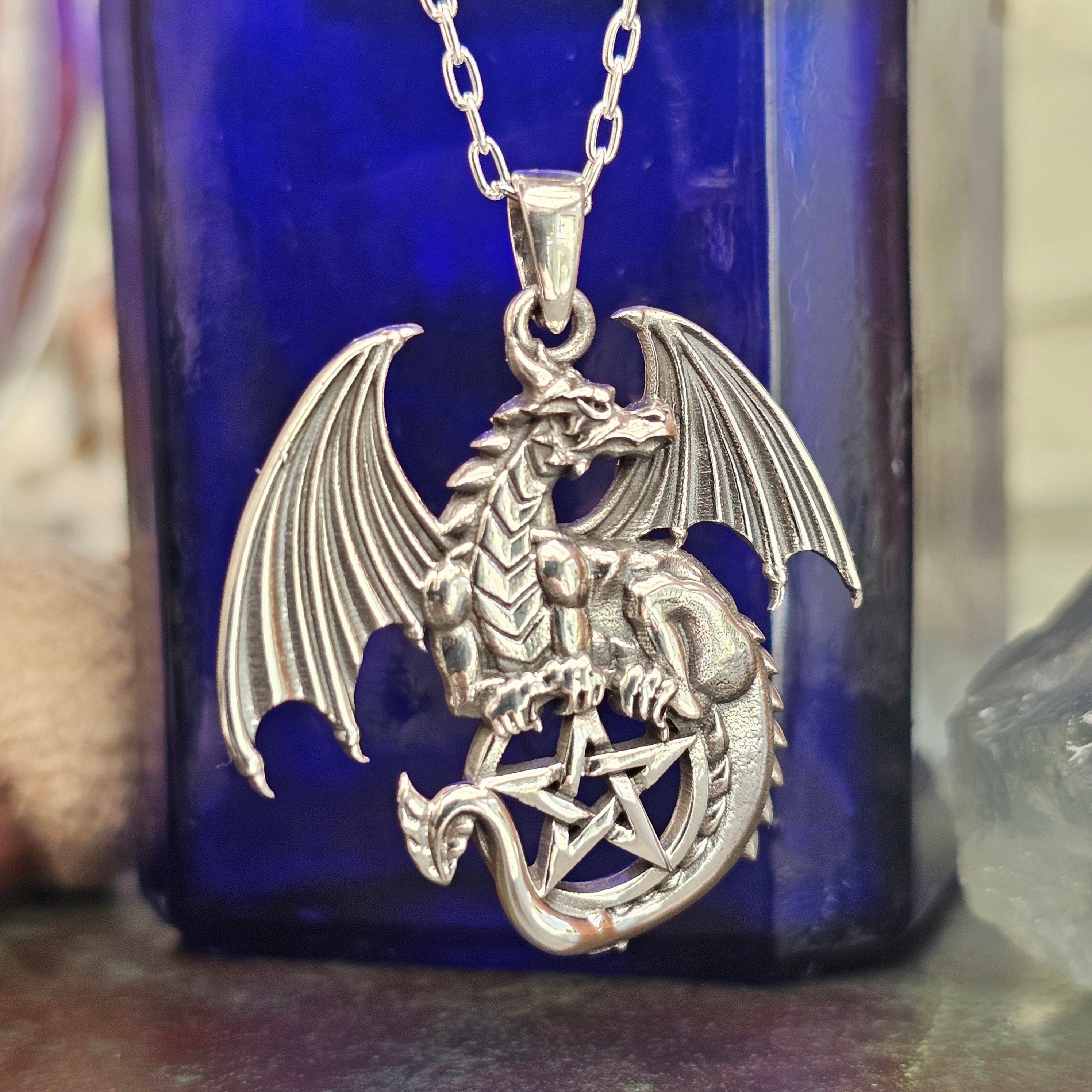 正規店仕入れの 925 Necklace Pendant Pentacle Dragon Sterling 20 Silver シルバー