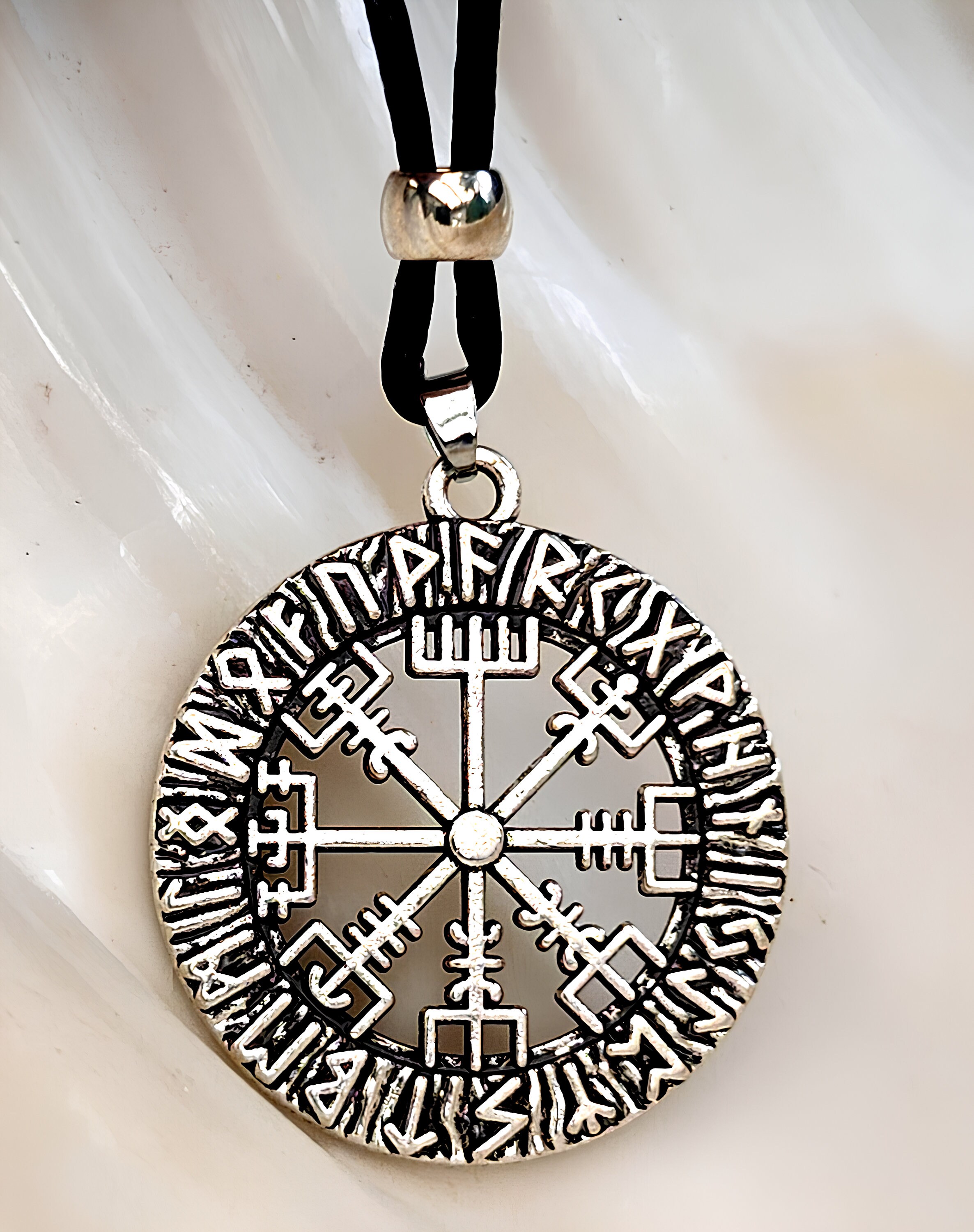 Collana Uomo, Collane Bussola Vichinga Vegvisir, Ciondolo Amuleto Nodo - Foto 8