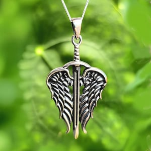 Archangel St Michael Pendant Necklace Michaels Winged Sword Protection Amulet Talisman 20 Chain 925 Sterling Silver Box Jewellery S4l18