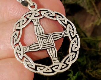 St Brigid's Cross Pendant 925 Silver Celtic Goddess Eire Infinity Knot Necklace Jewellery Boxed